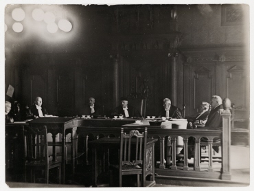Der 1. Strafsenat während einer Verhandlung im Reichsgericht Leipzig