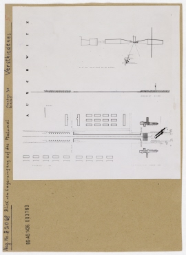 Repro einer Entwurfszeichnung für die Gestaltung des Mahnmals im Konzentrationslager Auschwitz