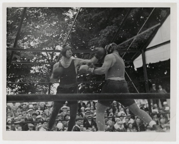 Max Schmeling beim Trainingskampf in Kingston, New York