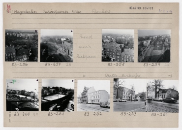 Stadtbilddokumentation entlang der Hauptausfallstraße nach Norden (Schönhauser Allee und deren Fortsetzung)