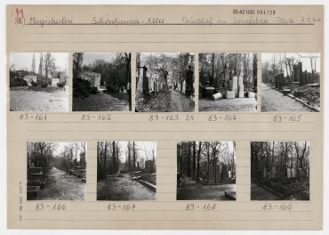 Stadtbilddokumentation entlang der Hauptausfallstraße nach Norden (Schönhauser Allee), hier: Jüdischer Friedhof