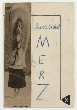 Merz-Postkarte von Kurt Schwitters an Hannah Höch. Hannover