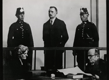 Hein Prozess, der Angeklagte Johann Hein bei der Verkündung des Todesurteils, Coburg