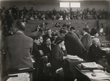 Delegierte während einer  Sitzung der Lausanner Abrüstungskonferenz