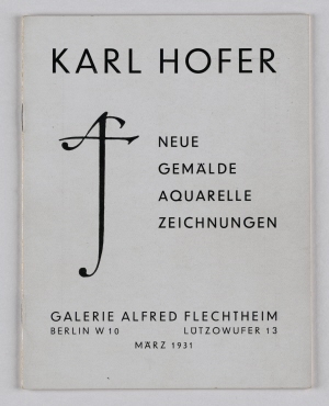 Karl Hofer: neue Gemälde, Aquarelle, Zeichnungen : März 1931