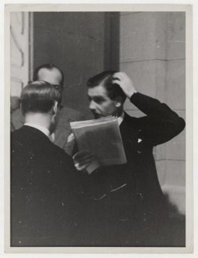 Anthony Eden und Józef Beck während eines Treffens im Völkerbund in Genf