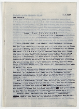 Brief von Johannes Baader an Jan Tschichold. [Hamburg]