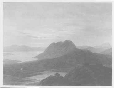 Ohne Titel ("Blick von Rugard über den Jasmunder Bodden und die Insel Pulitz" von Caspar David Friedrich)
