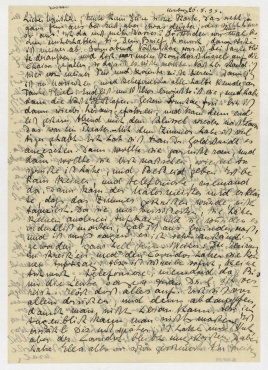 Brief von Elfriede Hausmann an Vera Hausmann. [Berlin]