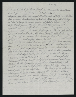 Brief von Raoul Hausmann an Elfriede Hausmann. Zürich