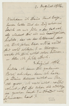Brief von Raoul Hausmann an Hannah Höch, enthält ein Gedicht von Albert Ehrenstein, Berlin