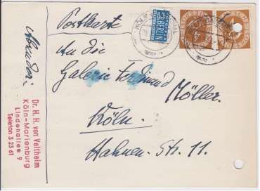 Geschäftliche Korrespondenz zwischen der Galerie Ferdinand Möller und Dr. H. H. von Veltheim