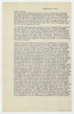 Brief von Raoul Hausmann an Daniel Broido. Berlin