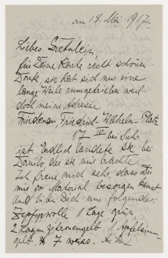 Brief von Hannah Höch an Grete Höch. Berlin