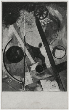Sturm-postcard with illustration “Image of the Worker” by Kurt Schwitters