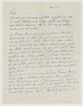 Brief von Raoul Hausmann an Elfriede Hausmann. Paris
