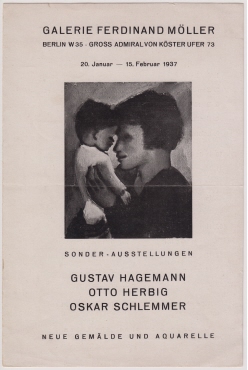 Gustav Hagemann, Otto Herbig, Oskar Schlemmer: Sonder-Ausstellungen : neue Gemälde und Aquarelle : 20. Januar-15.Februar 1937Möller, 20. Januar-15.Februar 1937