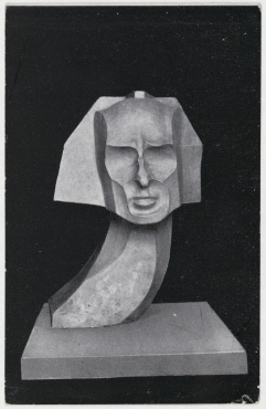 Sturm-Postkarte mit Abbildung des Werkes "Monumentalbüste" von William Wauer