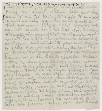 Brief von Elfriede Hausmann an Vera Hausmann. [o. O.]