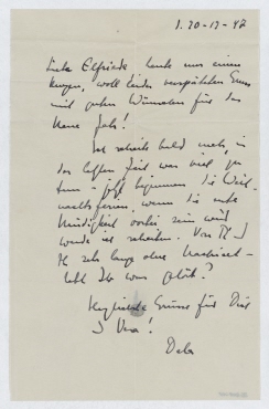 Brief von Dela Blakmar an Elfriede Hausmann. Norberg/Schweden