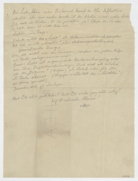 Brief von Raoul Hausmann an Hedwig Mankiewitz. Berlin