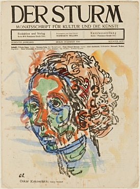Der Sturm: monthly magazine for culture and the arts.- Berlin: Sturm, 7.1916,9Therein: Illustration: Lithograph by Oskar Kokoschka, hand-coloured by unknown, Illustrated by Claire Waldoff