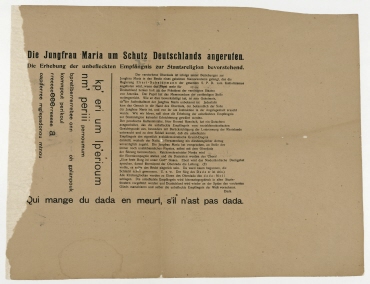 Andruck des Titels der Zeitschrift "Der Dada Nr.1", Berlin: Selbstverlag