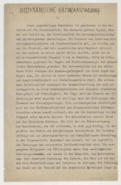 Biodynamische Naturanschauung [Prerow und Berlin, Juli-Dezember 1922]