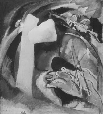 Ohne Titel ("Bild mit weißer Form (1. Fassung)" von Wassily Kandinsky)