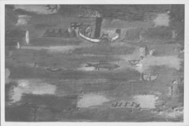 Ohne Titel ("Märchenbild mit See und Dampfschiff (Märchenbild mit Binnensee und Dampfschiff) (Märchenbild)" von Paul Klee)