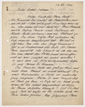 Brief von Rosa Eliasberg an Erich Salomon