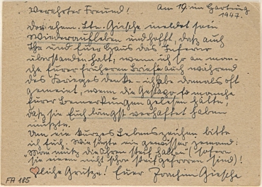 Postcard from Joachim Giesche to Fidus (Hugo Höppener)