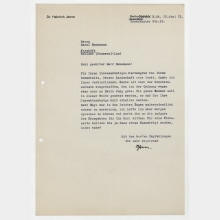 Brief von Heinrich Jenne an Raoul Hausmann. Berlin