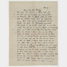 Brief von Simon Mosel an Hedwig Mankiewitz. [Ohne Ort]