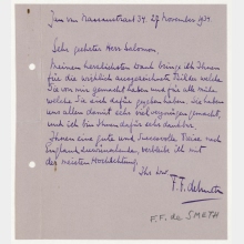 Brief von F. F. de Smeth an Erich Salomon