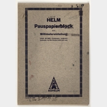 Skizzenbuch mit der Aufschrift: Helm Pauspapierblock