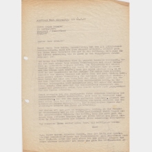 Brief von der Galerie Ferdinand Möller an Erich Scheyer. Zermützel