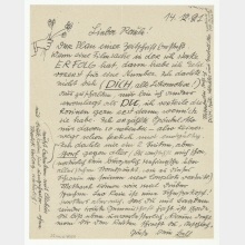 Brief mit Zeichnung von George Grosz an Raoul Hausmann. [o. O.]