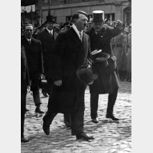21 March 1933, Day of Potsdam, Chancellor Adolf Hitler arrives at the Garnisonkirche (garrison church)