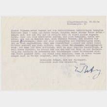 Brief von Ernst Wilhelm Nay an Hans Uhlmann. Köln