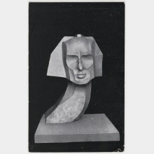 Sturm-Postkarte mit Abbildung des Werkes "Monumentalbüste" von William Wauer
