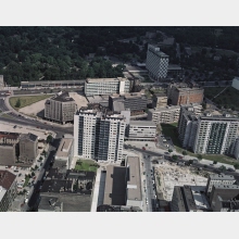 Luftaufnahme, Blick von Süd-Westen auf das Hotel Intercontinental (ehem. Hilton)