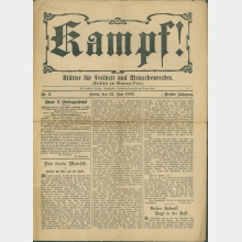 Kampf! - Blätter für Freiheit und Menschenrechte. (Beiblatt zur Montagspost) - Nr. 2, Dritter Jahrgang