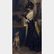 Lady with Greyhound