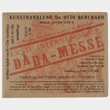 Exhibition catalogue first international Dada-Fair at Kunstsalon Dr. Otto Burchard Berlin
