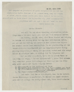 Brief von Raoul Hausmann Willy Zierath. [Berlin]