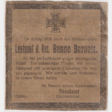 Obituary of Benno Berneis