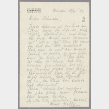 Brief von Nelly van Doesburg an Hannah Höch. Meudon