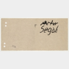 Notizzettel Arthur Segal