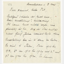 Brief von Nelly van Doesburg an Hannah Höch [und Til Brugman]. Amsterdam